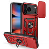 Superior Series Hybrid Case with Ring Grip and Camera Lens Cover for iPhone 17 Pro - Red