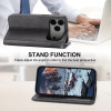 Leather Folio Wallet Case for iPhone 17 Pro - Black