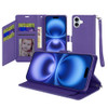 Extra Series Essential Leather Wallet Stand Case for iPhone 17 - Purple