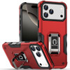 Military Grade Shockproof Hybrid Armor Case with Ring Grip for iPhone 17 Pro Max - Red