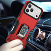 Military Grade Shockproof Hybrid Armor Case with Ring Grip for iPhone 17 Pro - Red
