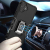 Military Grade Shockproof Hybrid Armor Case with Ring Grip for iPhone 17 - Black
