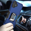 Military Grade Shockproof Hybrid Armor Case with Ring Grip for iPhone 17 - Blue