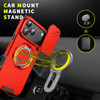 Dual Layer Magnetic Ring Case with Rotating Stand and Privacy Camera Cover for iPhone 17 Pro Max - Red