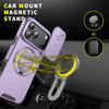 Dual Layer Magnetic Ring Case with Rotating Stand and Privacy Camera Cover for iPhone 17 Pro Max - Purple