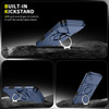Dual Layer Magnetic Ring Case with Rotating Stand and Privacy Camera Cover for iPhone 17 Pro - Blue