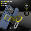 Dual Layer Magnetic Ring Case with Rotating Stand and Privacy Camera Cover for iPhone 17 Pro - Blue