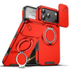 Dual Layer Magnetic Ring Case with Rotating Stand and Privacy Camera Cover for iPhone 17 Pro - Red