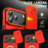 Dual Layer Magnetic Ring Case with Rotating Stand and Privacy Camera Cover for iPhone 17 Pro - Red