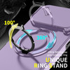Dual Layer Magnetic Ring Case with Rotating Stand and Privacy Camera Cover for iPhone 17 Pro - Purple