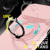 Dual Layer Magnetic Ring Case with Rotating Stand and Privacy Camera Cover for iPhone 17 Pro - Pink