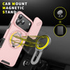 Dual Layer Magnetic Ring Case with Rotating Stand and Privacy Camera Cover for iPhone 17 Pro - Pink