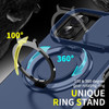 Dual Layer Magnetic Ring Case with Rotating Stand and Privacy Camera Cover for iPhone 17 - Blue