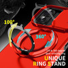 Dual Layer Magnetic Ring Case with Rotating Stand and Privacy Camera Cover for iPhone 17 - Red