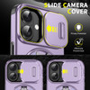 Dual Layer Magnetic Ring Case with Rotating Stand and Privacy Camera Cover for iPhone 17 - Purple