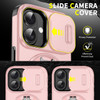 Dual Layer Magnetic Ring Case with Rotating Stand and Privacy Camera Cover for iPhone 17 - Pink