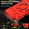 Dual Layer Magnetic Ring Case with Rotating Stand and Privacy Camera Cover for iPhone Air - Red