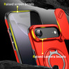 Dual Layer Magnetic Ring Case with Rotating Stand and Privacy Camera Cover for iPhone Air - Red