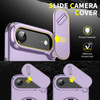 Dual Layer Magnetic Ring Case with Rotating Stand and Privacy Camera Cover for iPhone Air - Purple
