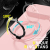 Dual Layer Magnetic Ring Case with Rotating Stand and Privacy Camera Cover for iPhone Air - Pink
