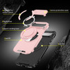 Dual Layer Magnetic Ring Case with Rotating Stand and Privacy Camera Cover for iPhone Air - Pink