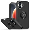Transparent Hybrid Case with Ring Grip for iPhone 17 - Black
