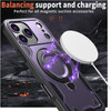 Military Grade MagSafe Hybrid Case with Kickstand Ring Holder for iPhone 17 Pro Max - Purple