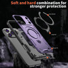 Military Grade MagSafe Hybrid Case with Kickstand Ring Holder for iPhone 17 Pro - Purple