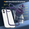 Tough Shield Crystal Case with MagSafe Ring Holder for iPhone 17 - Purple