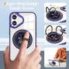 Tough Shield Crystal Case with MagSafe Ring Holder for iPhone 17 - Purple