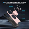Dual Layer MagSafe Case with Rotating Stand for iPhone 17 Pro Max - Pink