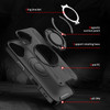 Dual Layer MagSafe Case with Rotating Stand for iPhone 17 - Black