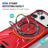 Military Grade TUFF MagSafe Case with Rotating Ring Stand for iPhone 17 Pro - Red