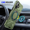 Military Grade TUFF MagSafe Case with Rotating Ring Stand for iPhone 17 - Green