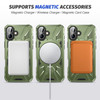 Military Grade TUFF MagSafe Case with Rotating Ring Stand for iPhone 17 - Green