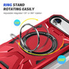 Military Grade TUFF MagSafe Case with Rotating Ring Stand for iPhone Air - Red