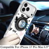 Circular Series Hybrid Case with Rotating Ring Stand for iPhone 17 Pro Max - Love Hearts