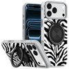Circular Series Hybrid Case with Rotating Ring Stand for iPhone 17 Pro Max - Zebra