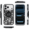 Circular Series Hybrid Case with Rotating Ring Stand for iPhone 17 Pro Max - Hibiscus