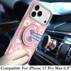 Circular Series Hybrid Case with Rotating Ring Stand for iPhone 17 Pro Max - Daisy