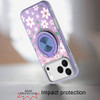 Circular Series Hybrid Case with Rotating Ring Stand for iPhone 17 Pro Max - Floral Purple