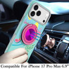 Circular Series Hybrid Case with Rotating Ring Stand for iPhone 17 Pro Max - Pineapple