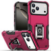 Military Grade Shockproof Hybrid Armor Case with Ring Grip for iPhone 17 Pro Max - Hot Pink