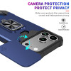 Military Grade All-In-One Ring Stand Card Case for iPhone 17 Pro - Blue