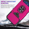 Military Grade All-In-One Ring Stand Card Case for iPhone 17 Pro - Hot Pink