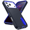 Military Grade TUFF Hybrid Armor Case with Kickstand for iPhone 17 Pro Max - Black Blue