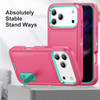 Military Grade TUFF Hybrid Armor Case with Kickstand for iPhone 17 Pro Max - Hot Pink Teal