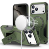 Military Grade HD Armor MagSafe Case with Kickstand for iPhone 17 Pro Max - Green