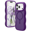 Shade Series Curly Wave Grip Hybrid Case with MagSafe for iPhone 17 Pro - Purple