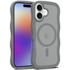 Shade Series Curly Wave Grip Hybrid Case with MagSafe for iPhone 17 - Grey